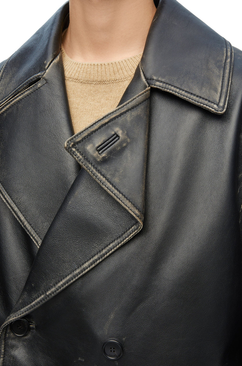 Double breasted coat in nappa calfskin 4