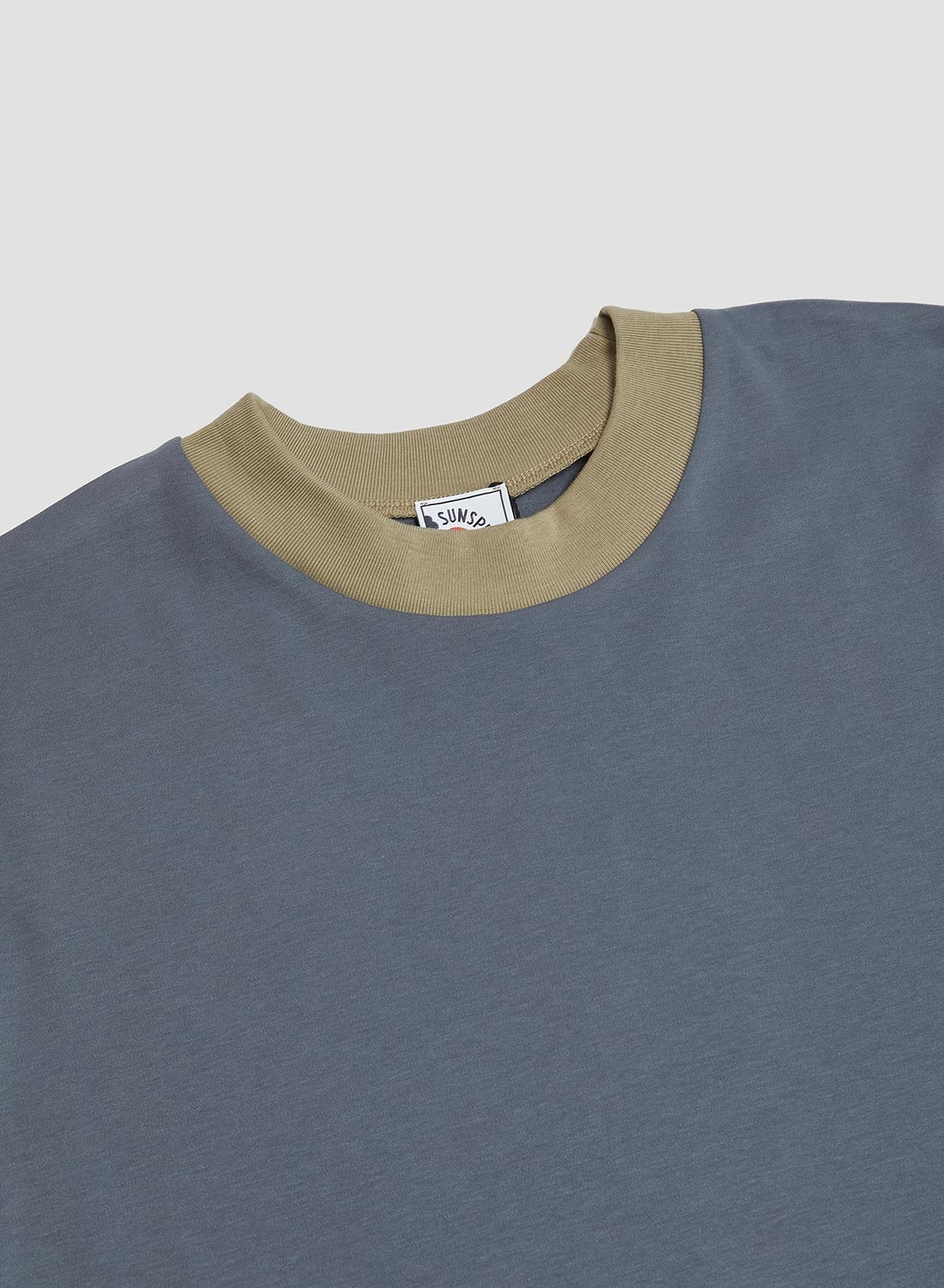 Nigel Cabourn x Sunspel Relaxed Heavyweight Supima Ringer T-Shirt in Slate Blue - 2