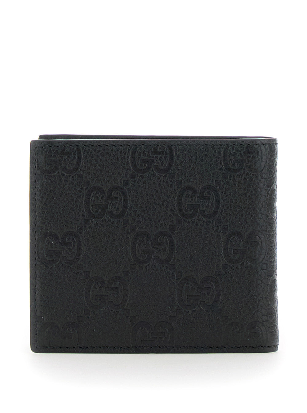 Gucci Men Black Bi-Fold Wallet With All-Over Gg Motif In Leather Man - 4