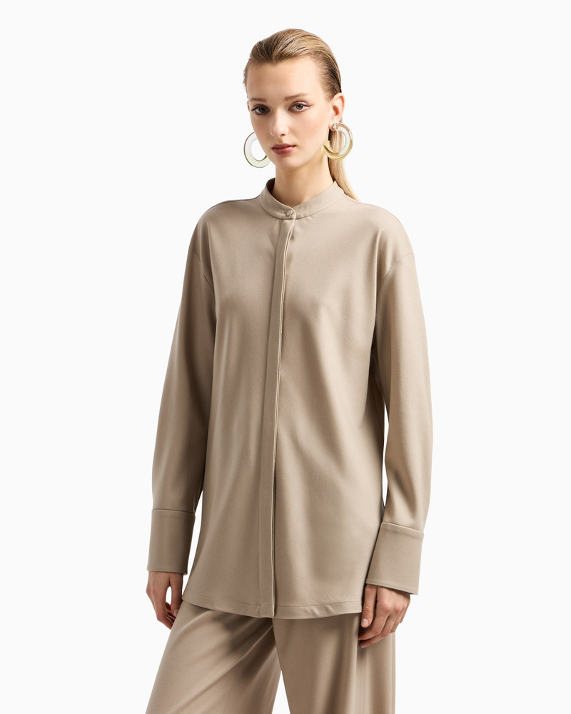 GIORGIO ARMANI LONG-SLEEVED FLUID WOOL SHIRT outlook
