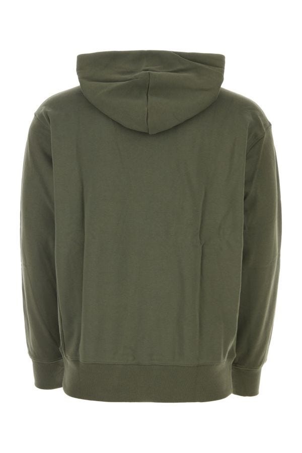 Olive green cotton sweatshirt - 2