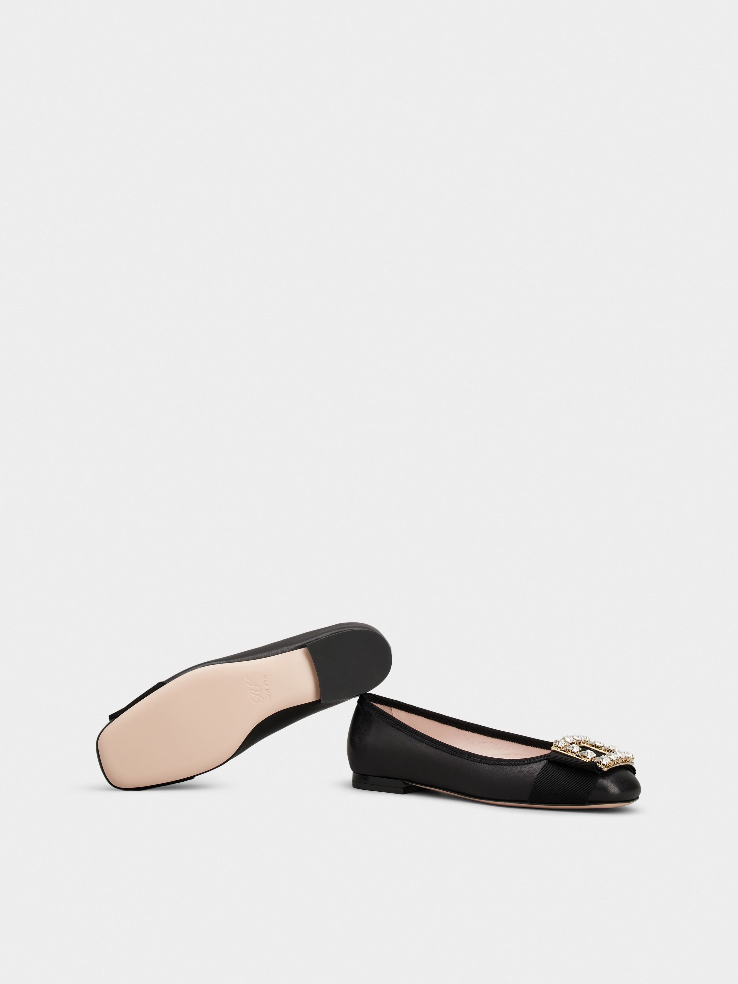 Très Vivier Strass Buckle Ballerinas in Nappa Leather - 6