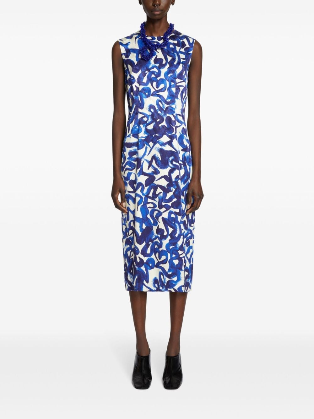 abstract-print midi dress - 2