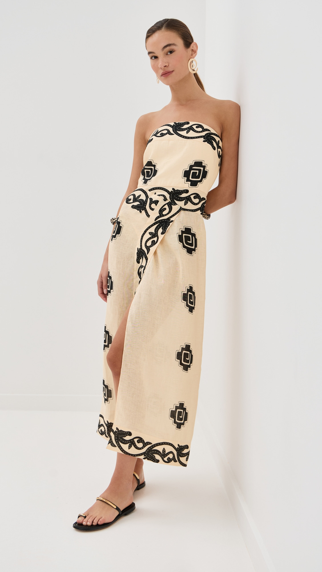 Linen Ancient Ankle Dress - 4