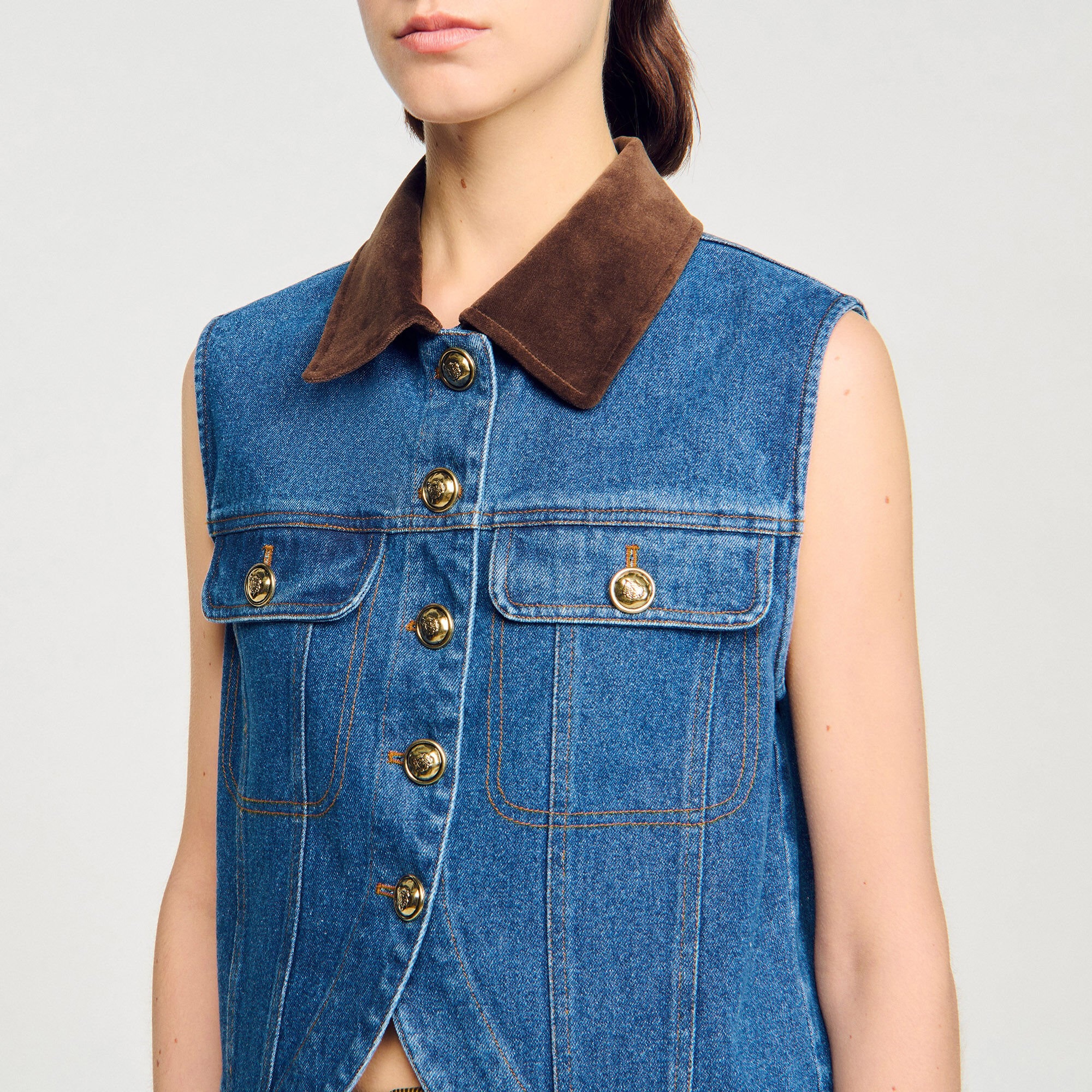 SLEEVELESS DENIM JACKET - 3