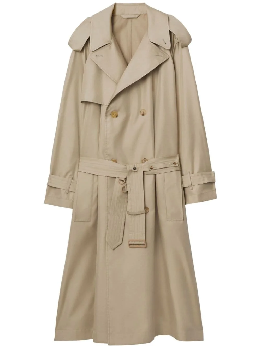 double-breasted silk trench coat - 1