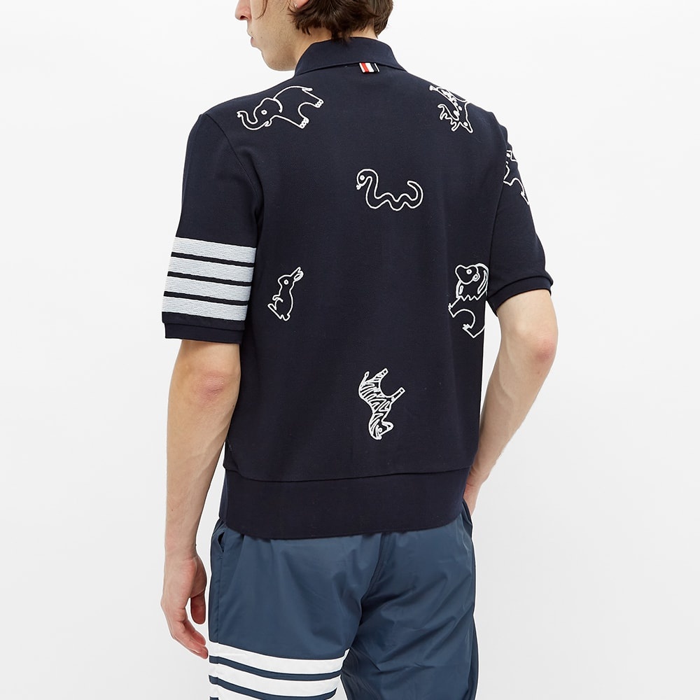 Thom Browne All Over Embroidery 4 Bar Polo - 4