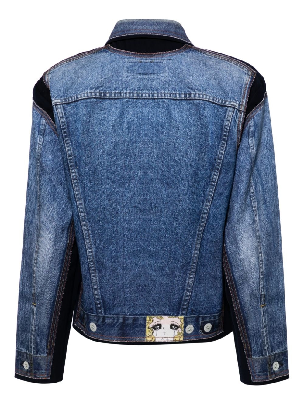 contrasting denim jacket - 2