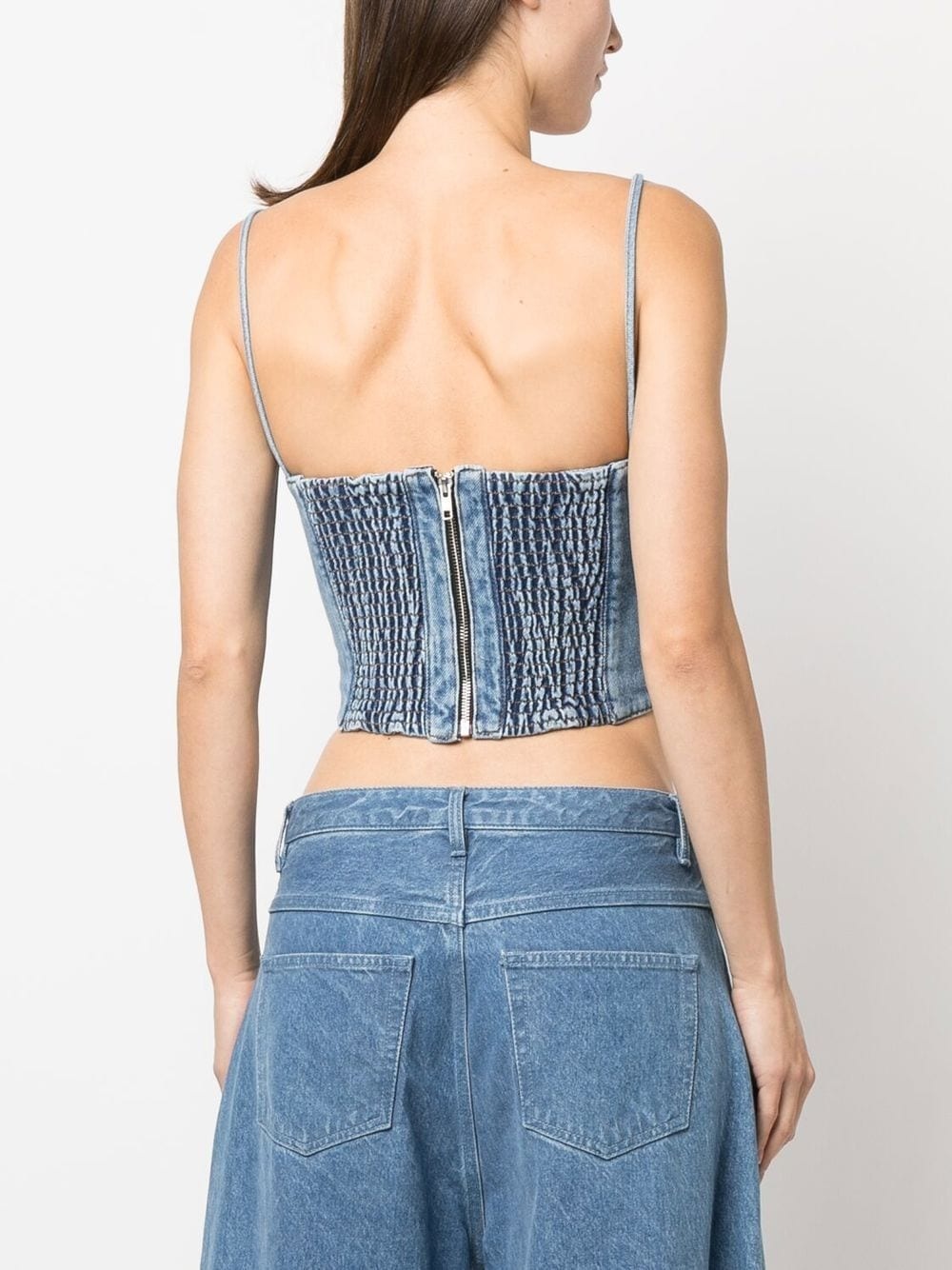 cropped denim top - 4