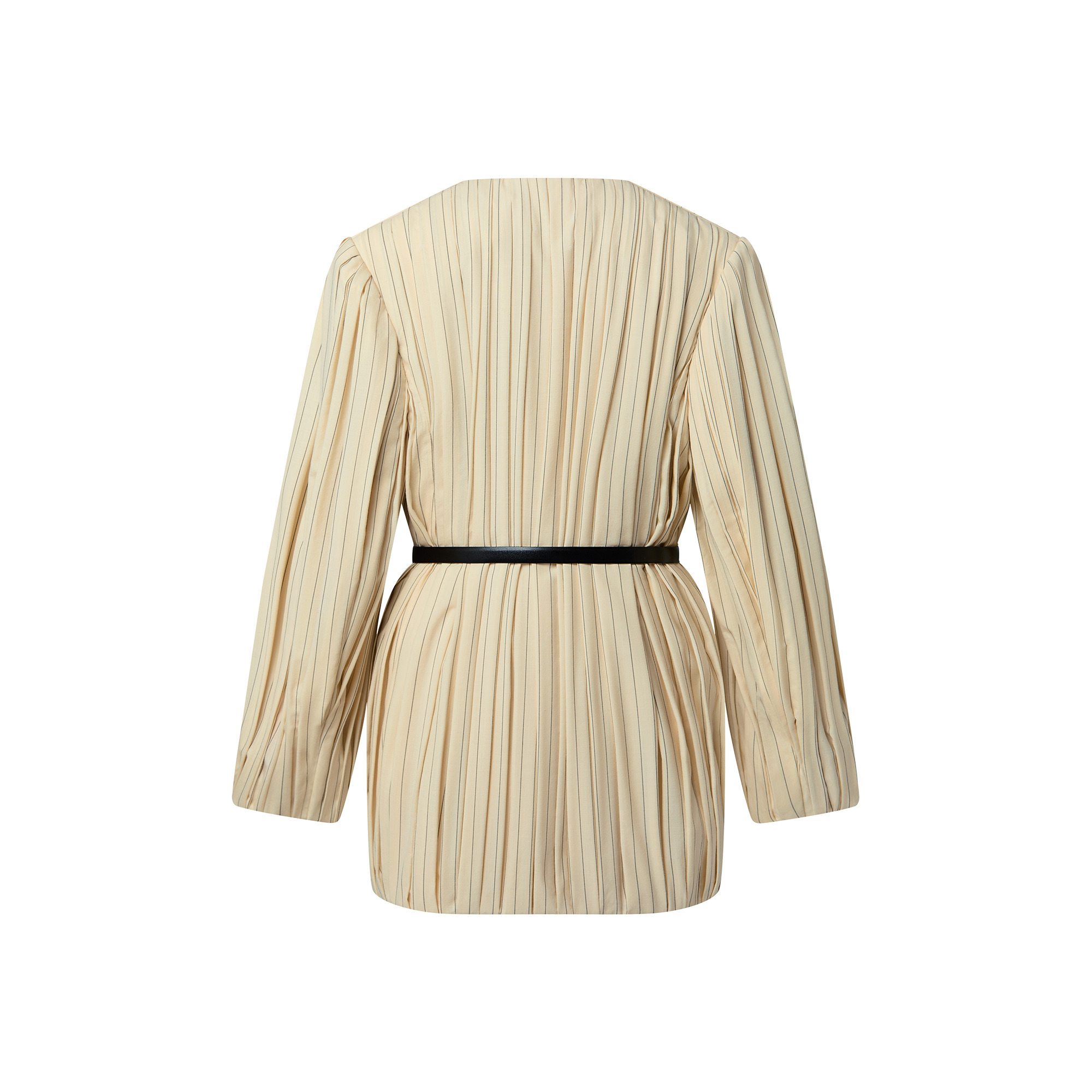 Draped Pinstripe Jacket - 3