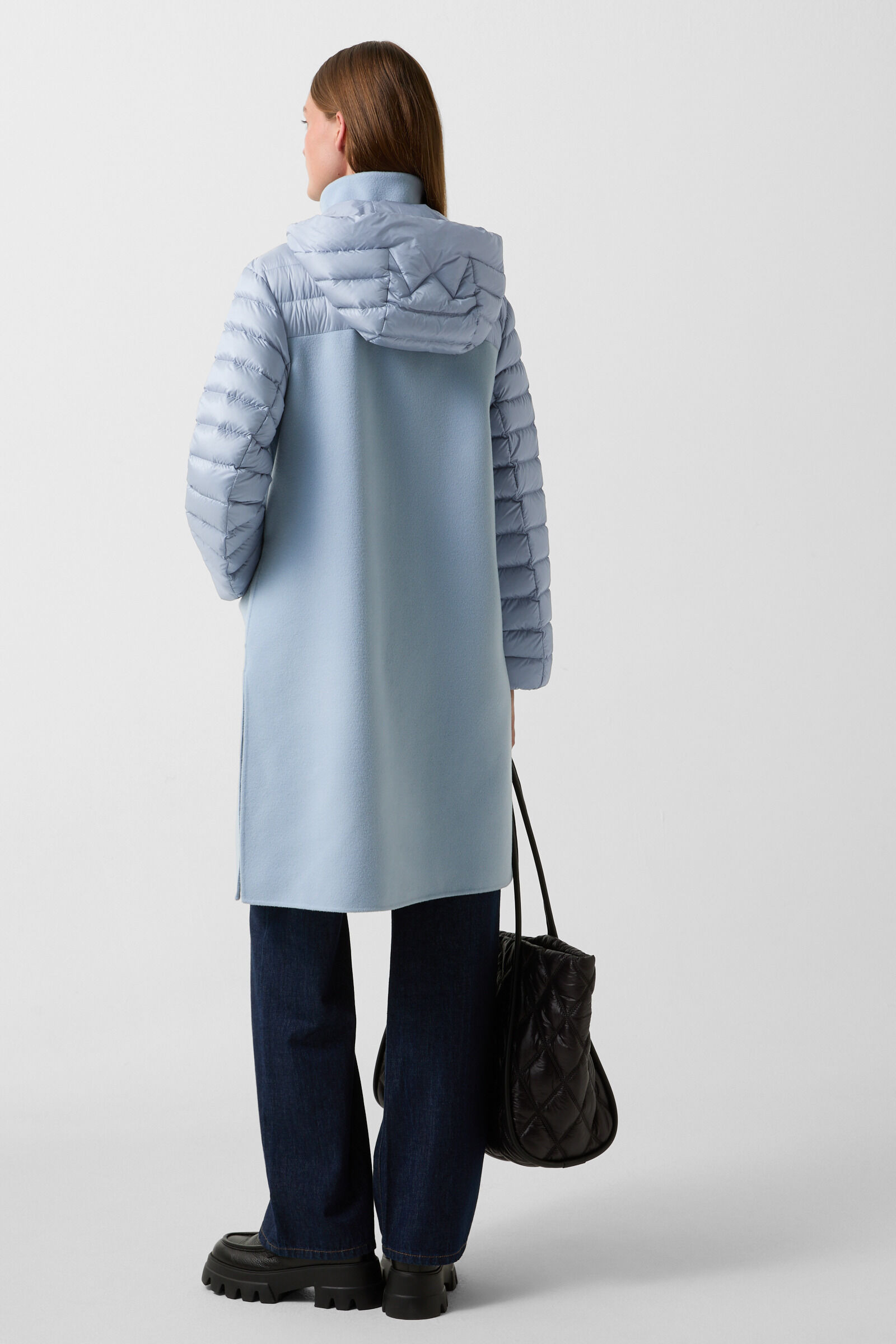 Isy wool down coat in Light blue - 3