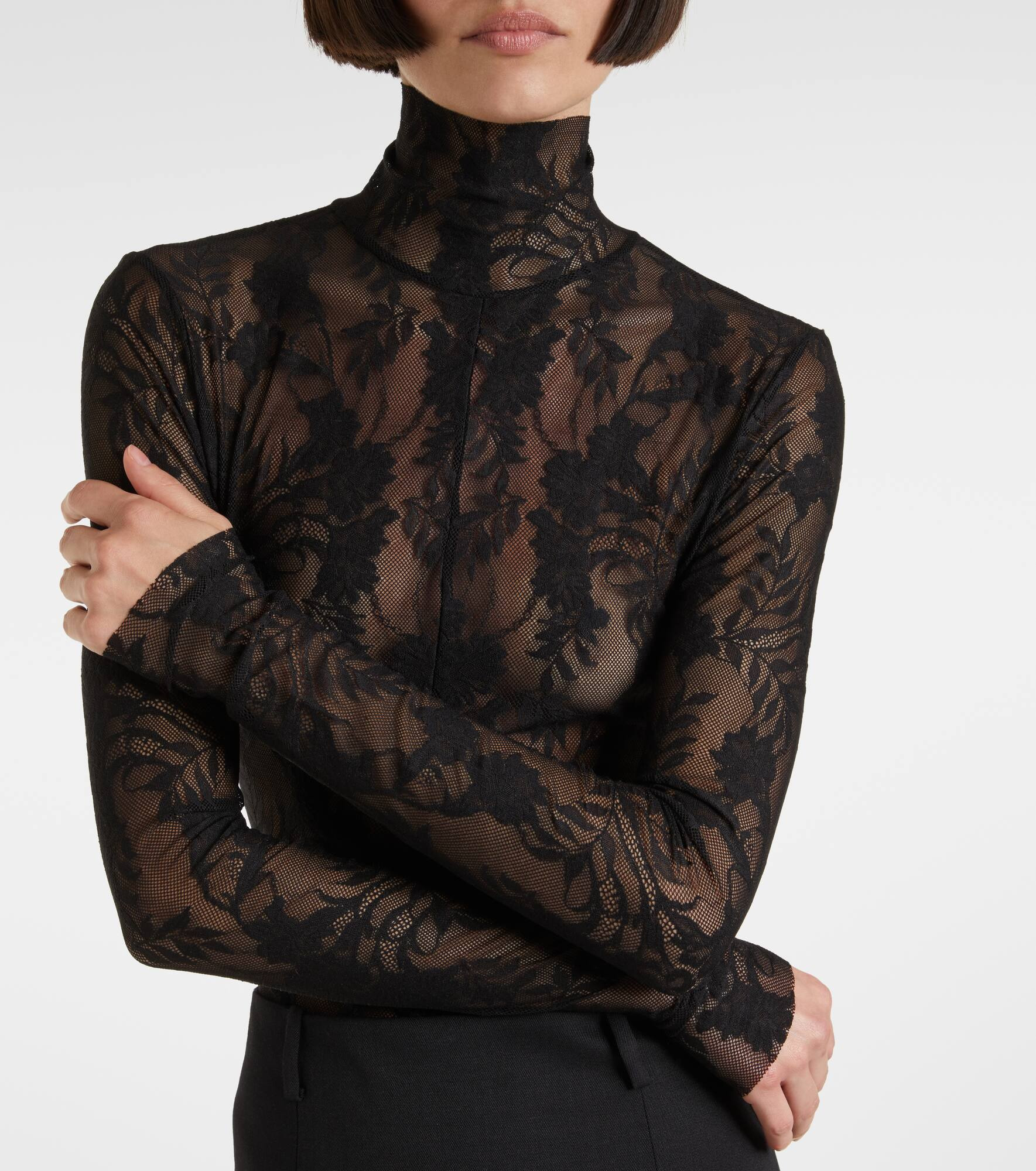 Floral lace catsuit - 4