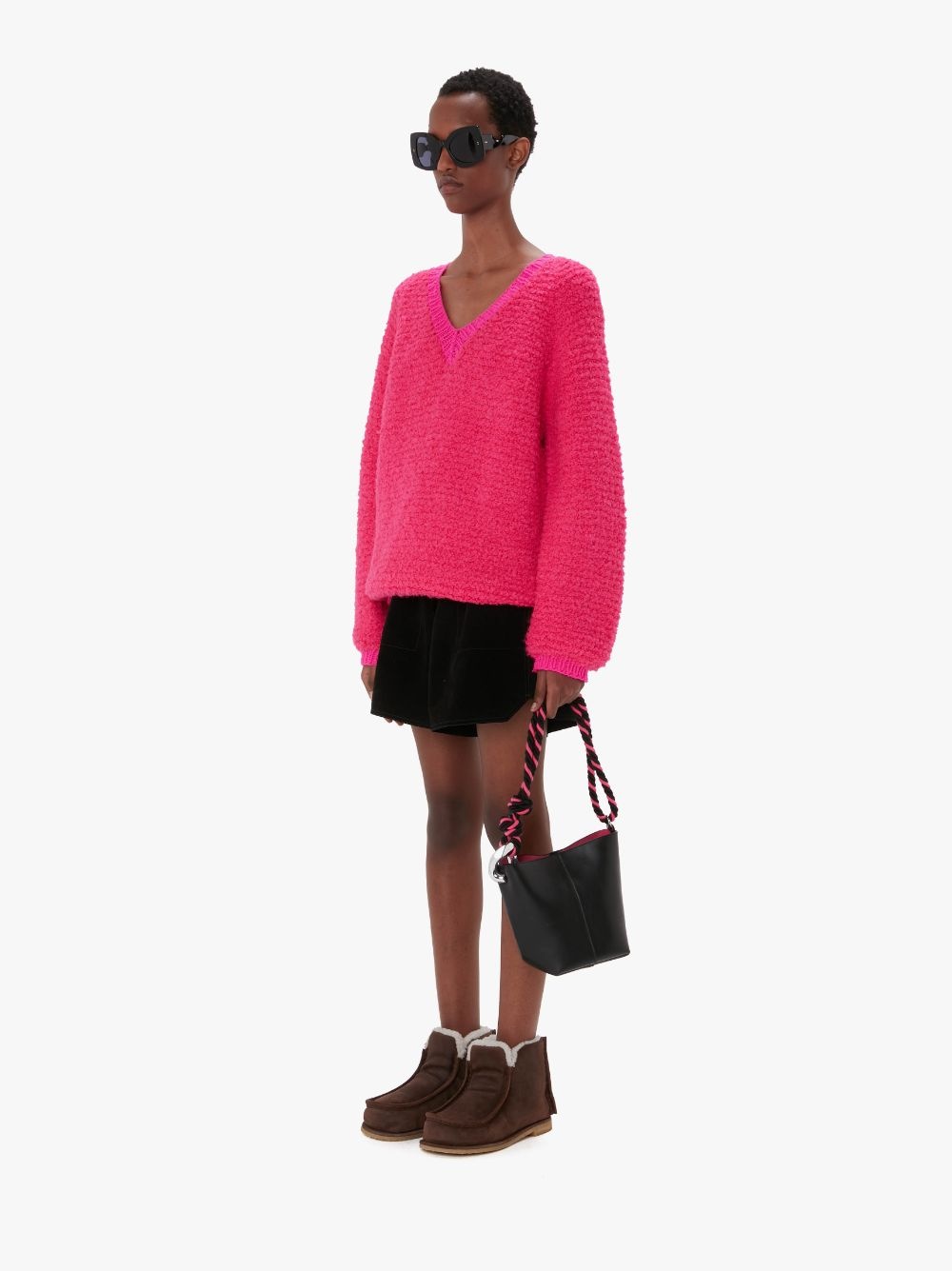 BOUCLE V-NECK SWEATER - 4