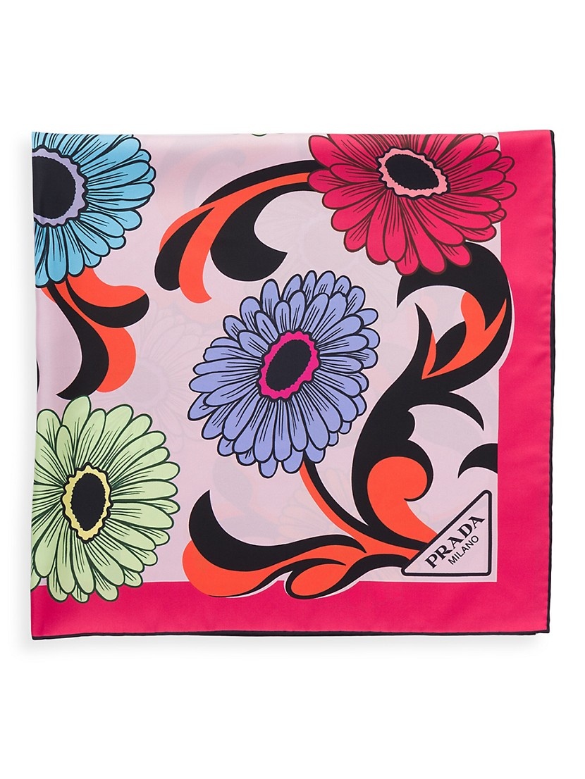 スカーフ [PRADA] Printed silk twill scarf Prada Printed Silk Twill 90CM Square Scarf | Saks Fifth Avenue