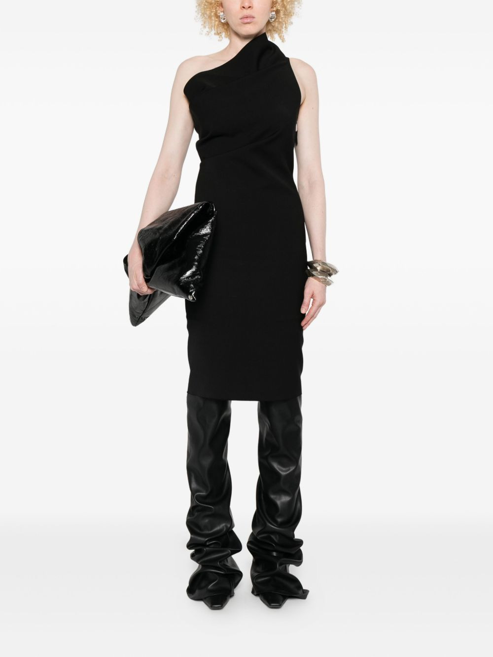 one-shoulder zip-fastening mini dress - 2