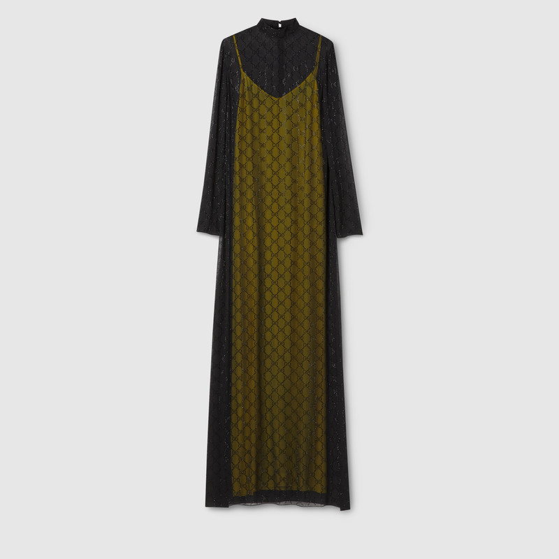 Embroidered light silk georgette dress 1