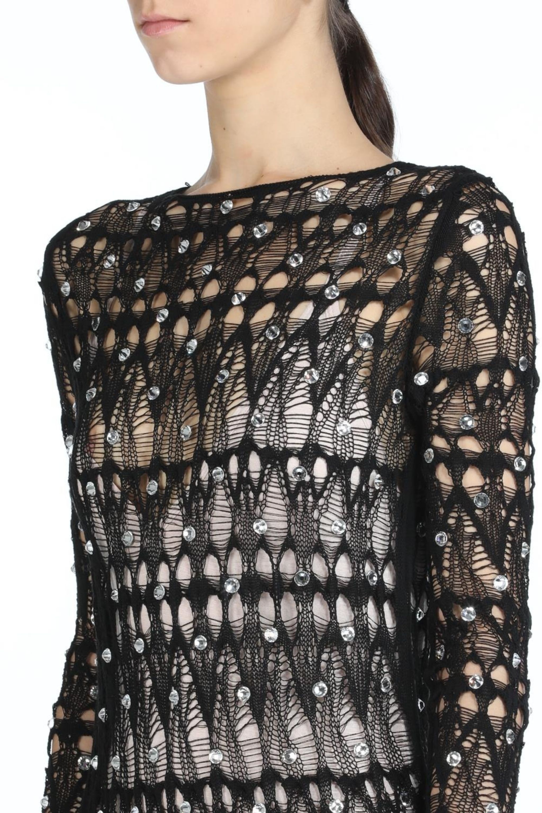 CRYSTAL-EMBELLISHED KNIT MAXI DRESS - 4