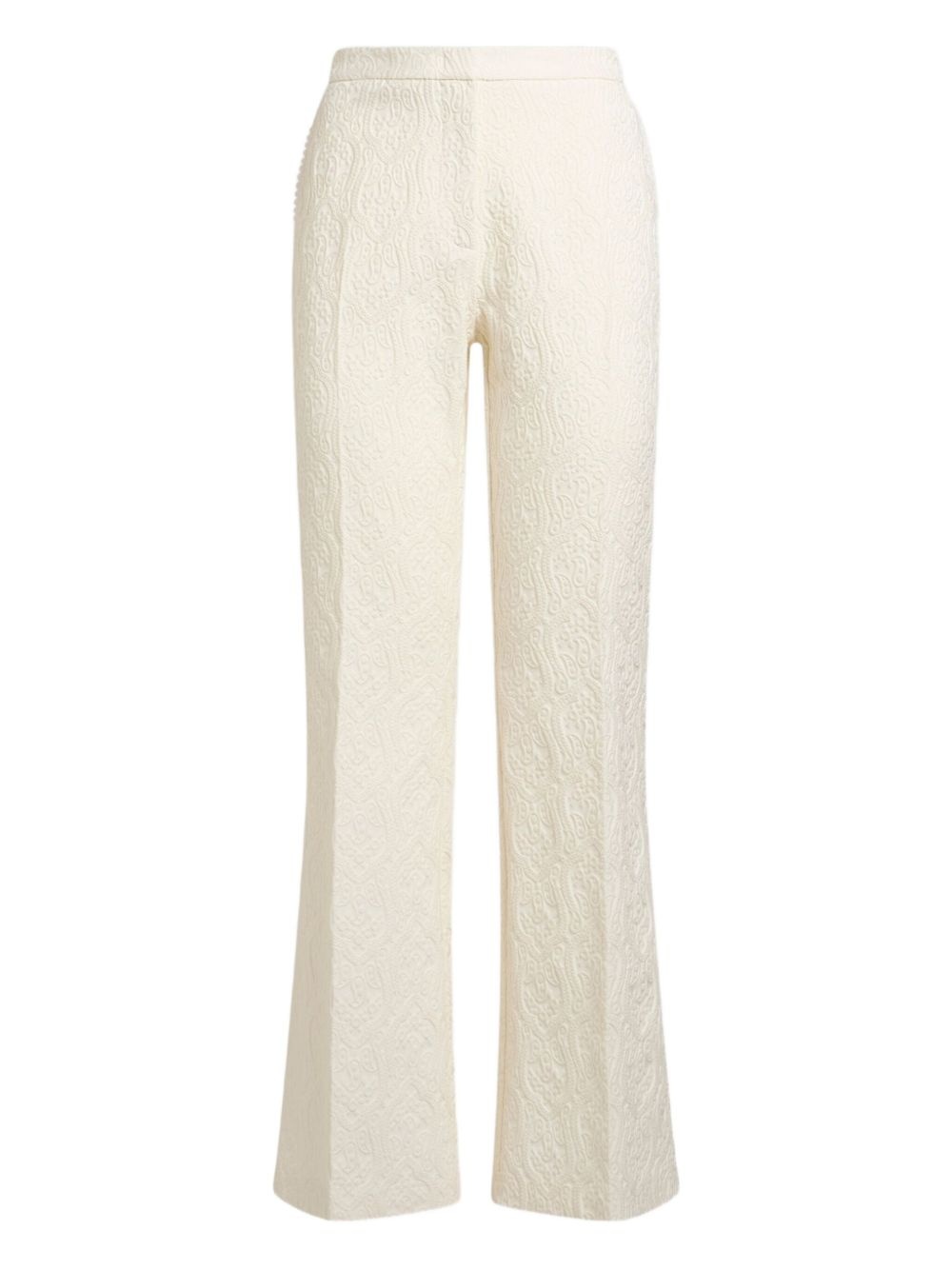 paisley-jacquard flared trousers - 2