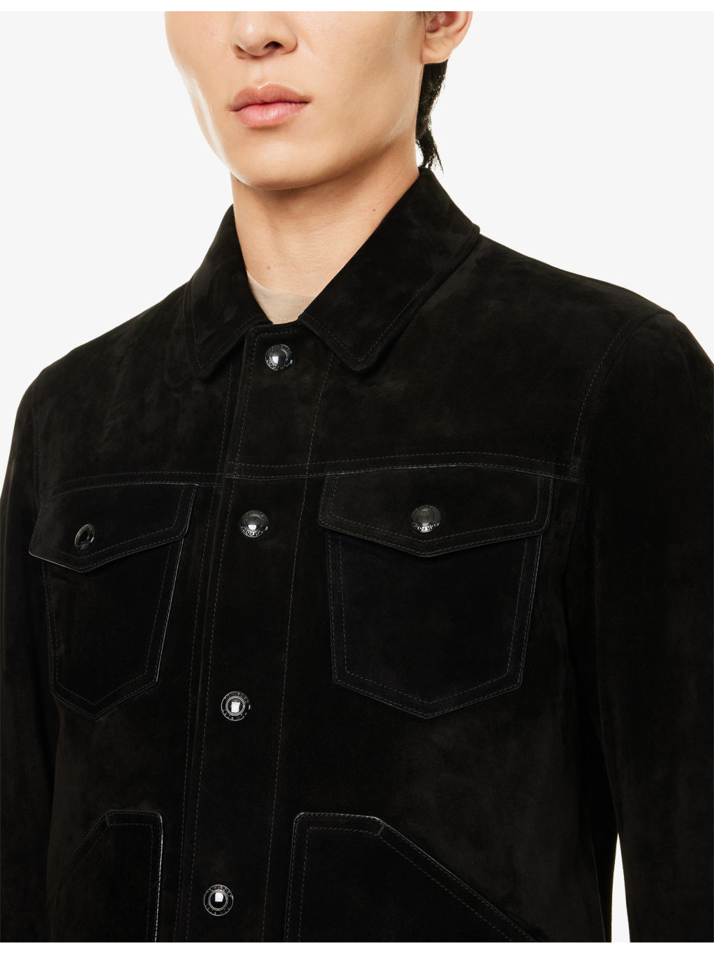 Western Patch-Pocket Suede Jacket - 5