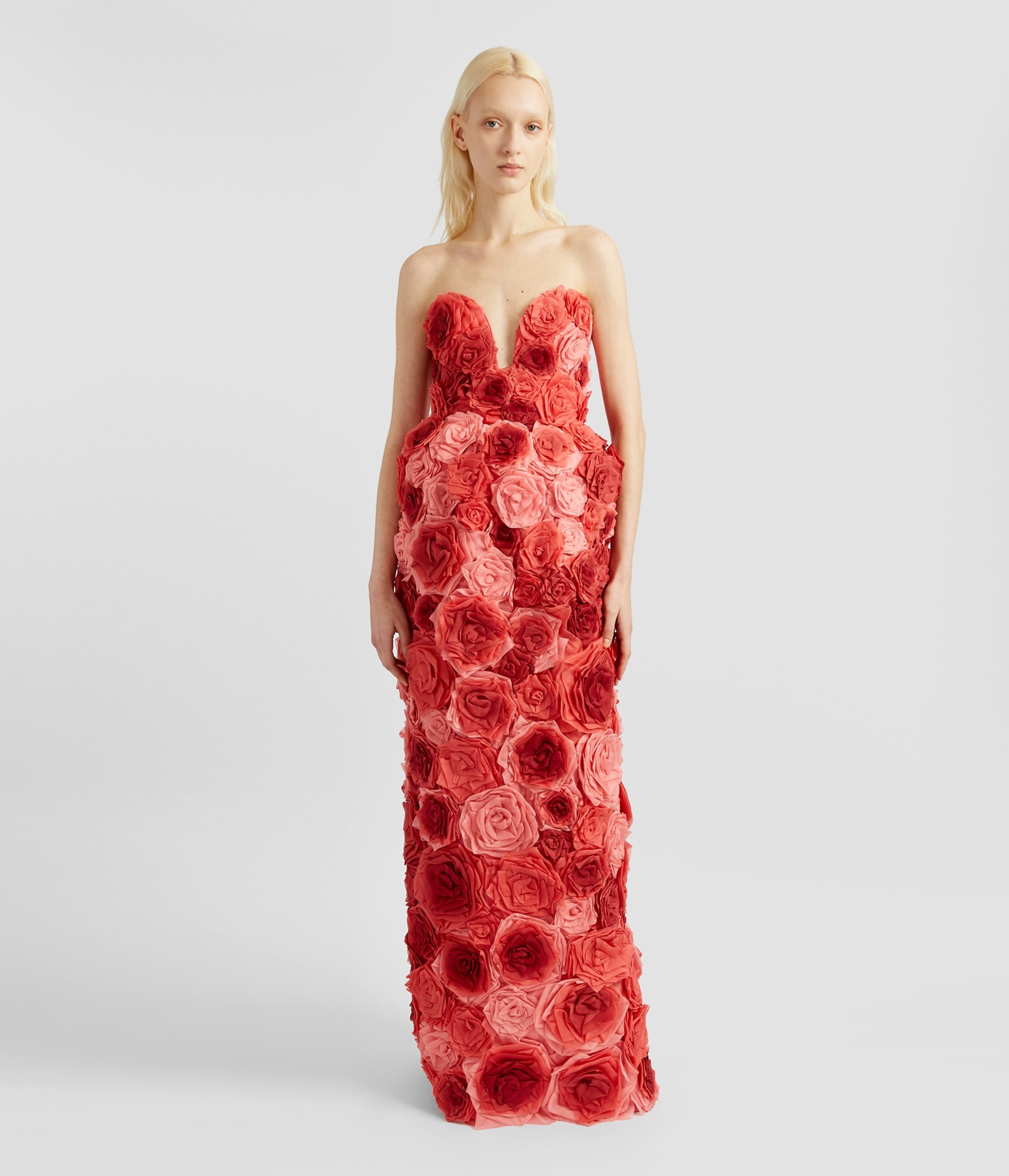 STRAPLESS 3D ROSES GOWN - 4