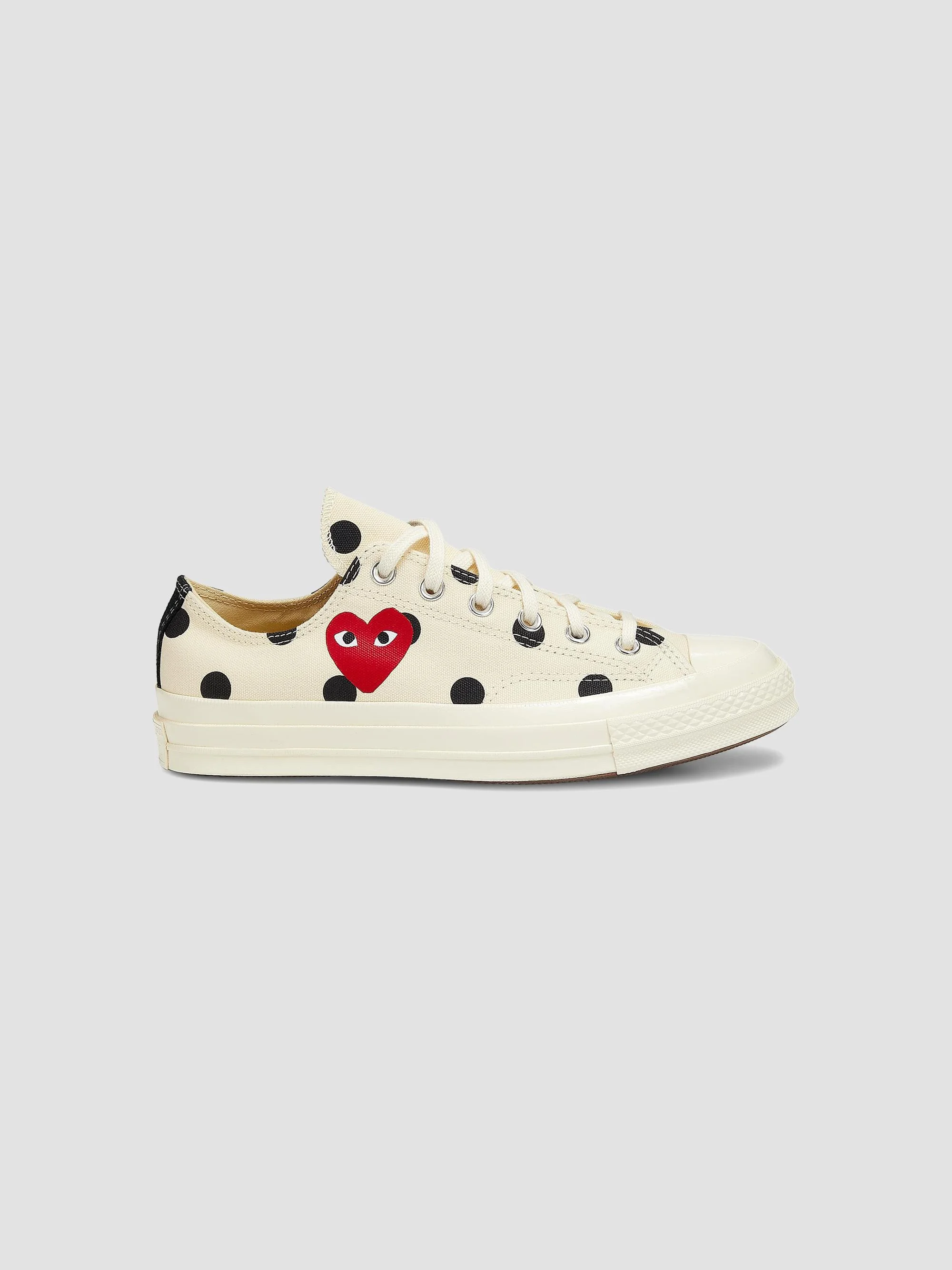 White Converse Edition Polka Dot Heart Chuck 70 낮은 운동화 - 1