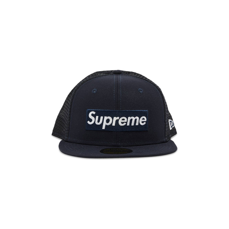 Supreme x New Era Box Logo Mesh Back 'Navy' - 1