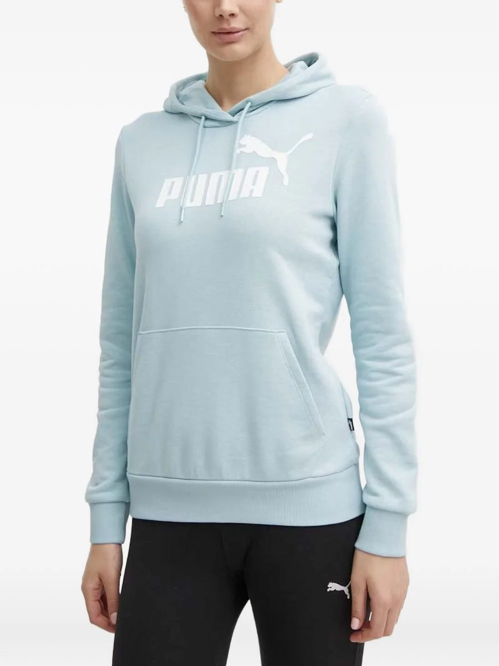 logo-print drawstring hoodie - 1