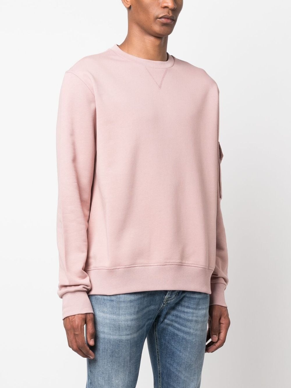 sleeve patch-pocket cotton sweatshirt - 3