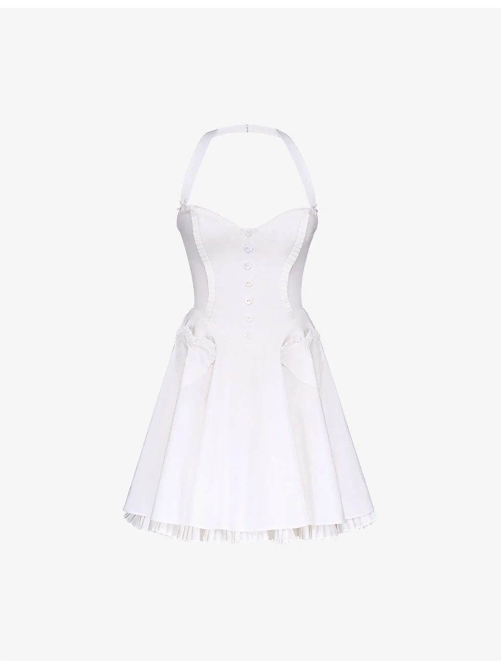 Heidi Halterneck Stretch-Cotton Mini Dress - 1