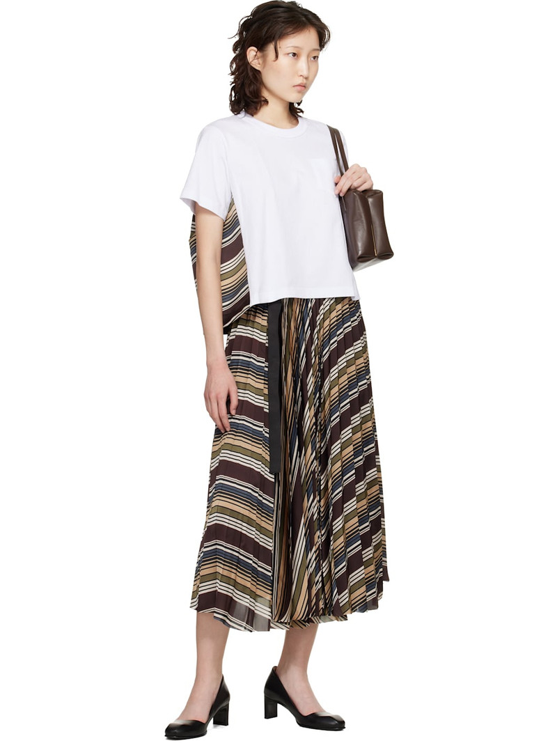 sacai Multicolor Horizontal Stripe Midi Skirt outlook