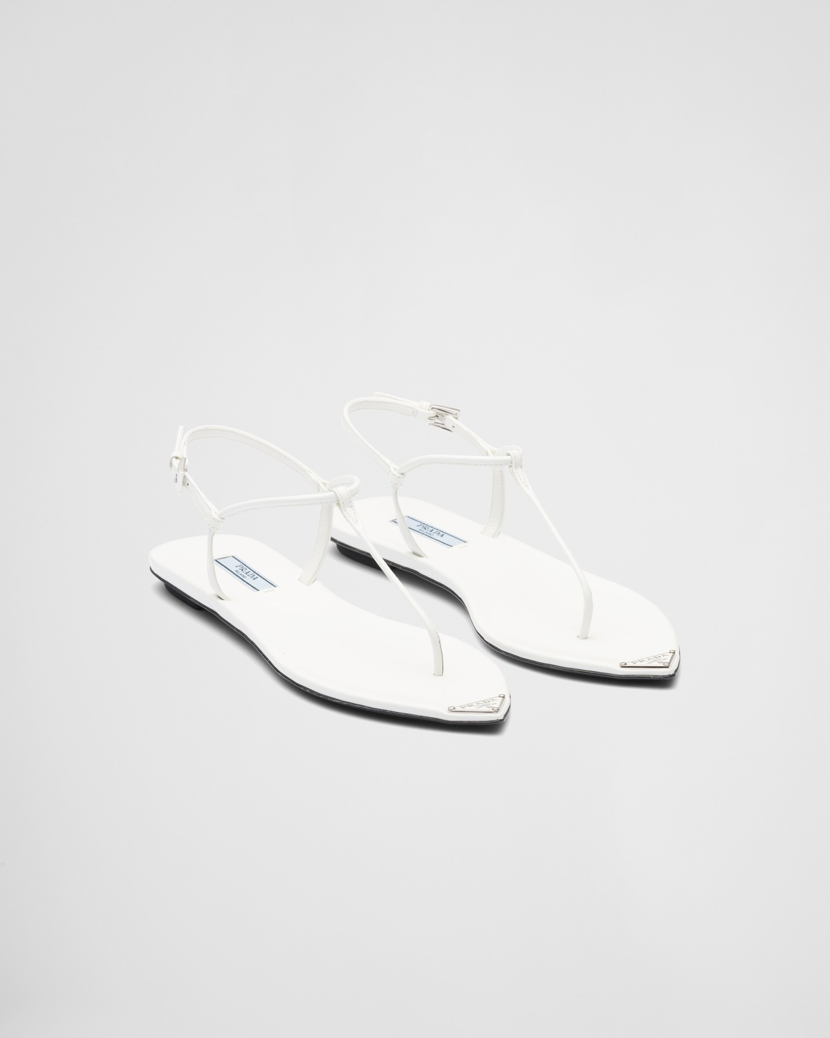 Brushed leather thong sandals - 2