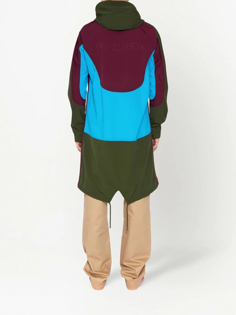 colour-block parka coat - 4