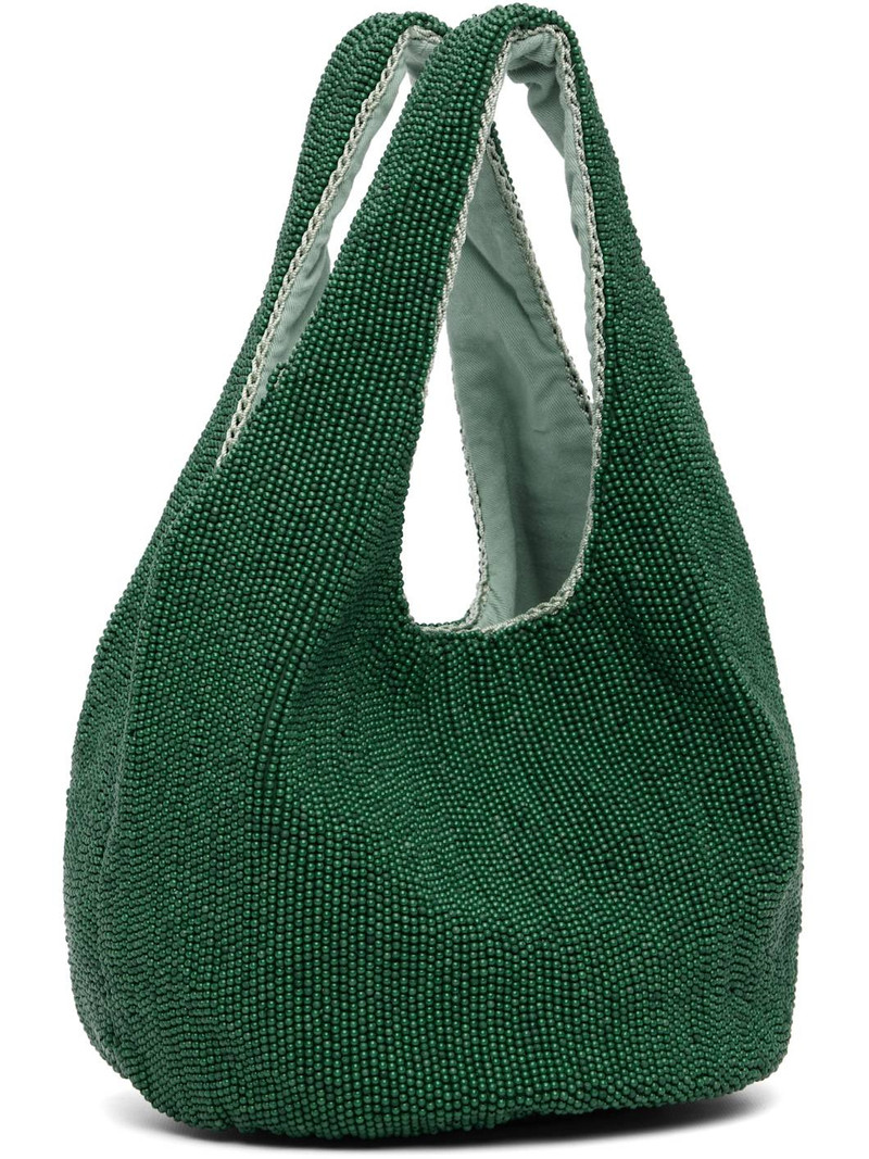 JW Anderson Green Mini Beaded Shopper Tote outlook