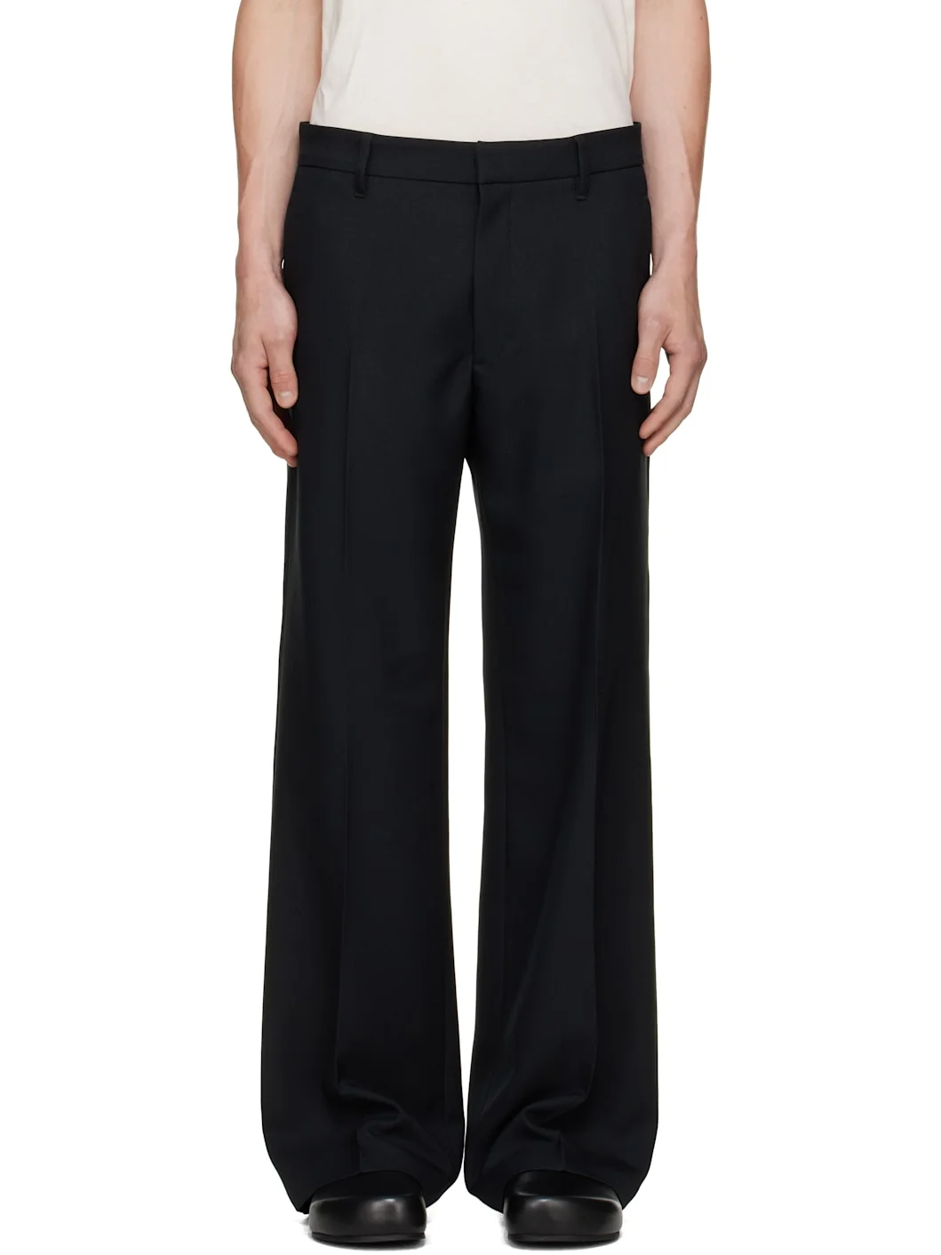 Black Tailored Bootcut Trousers - 1