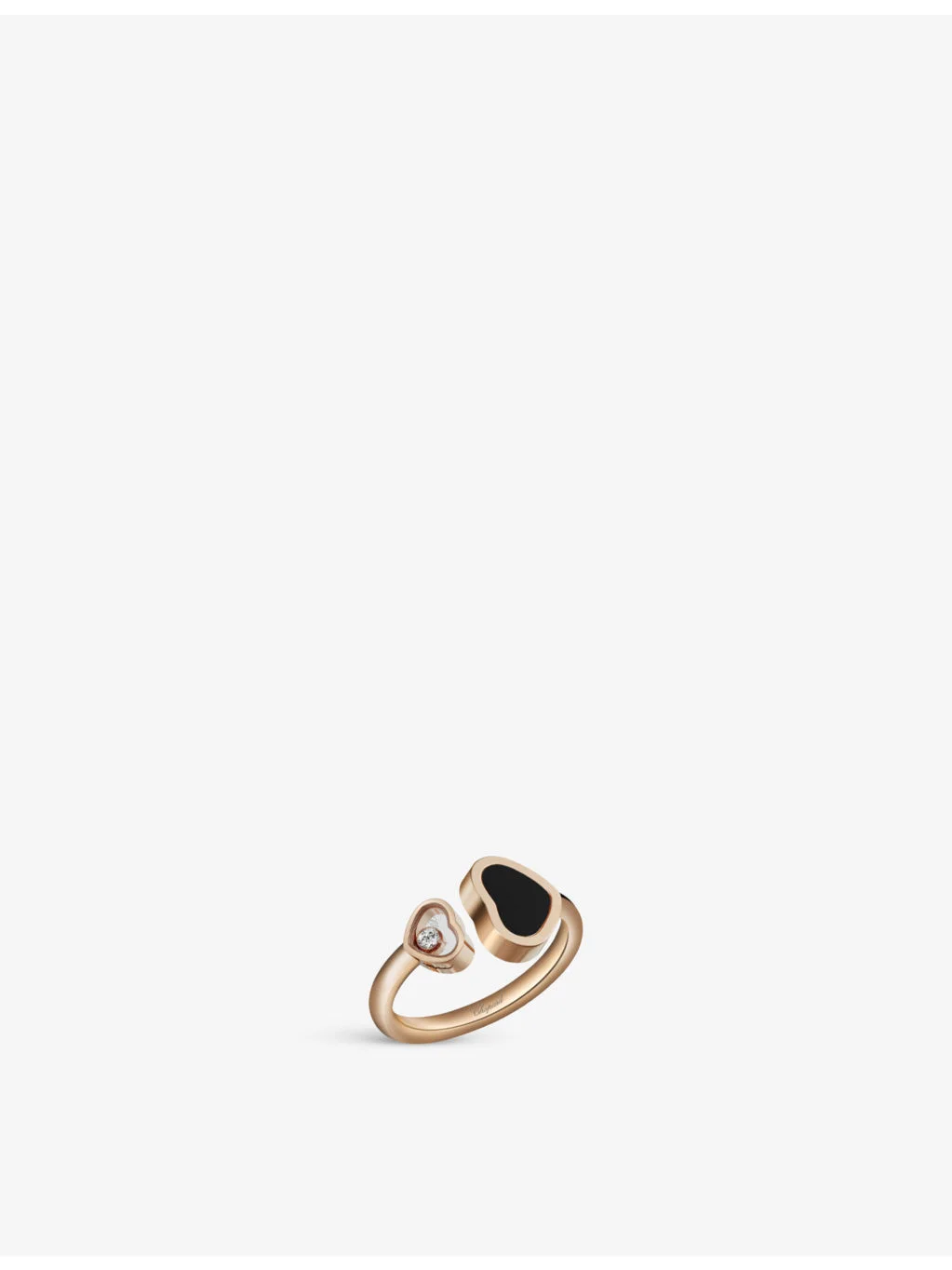 Happy Hearts 18ct rose-gold and 0.05ct round-cut diamond ring - 1