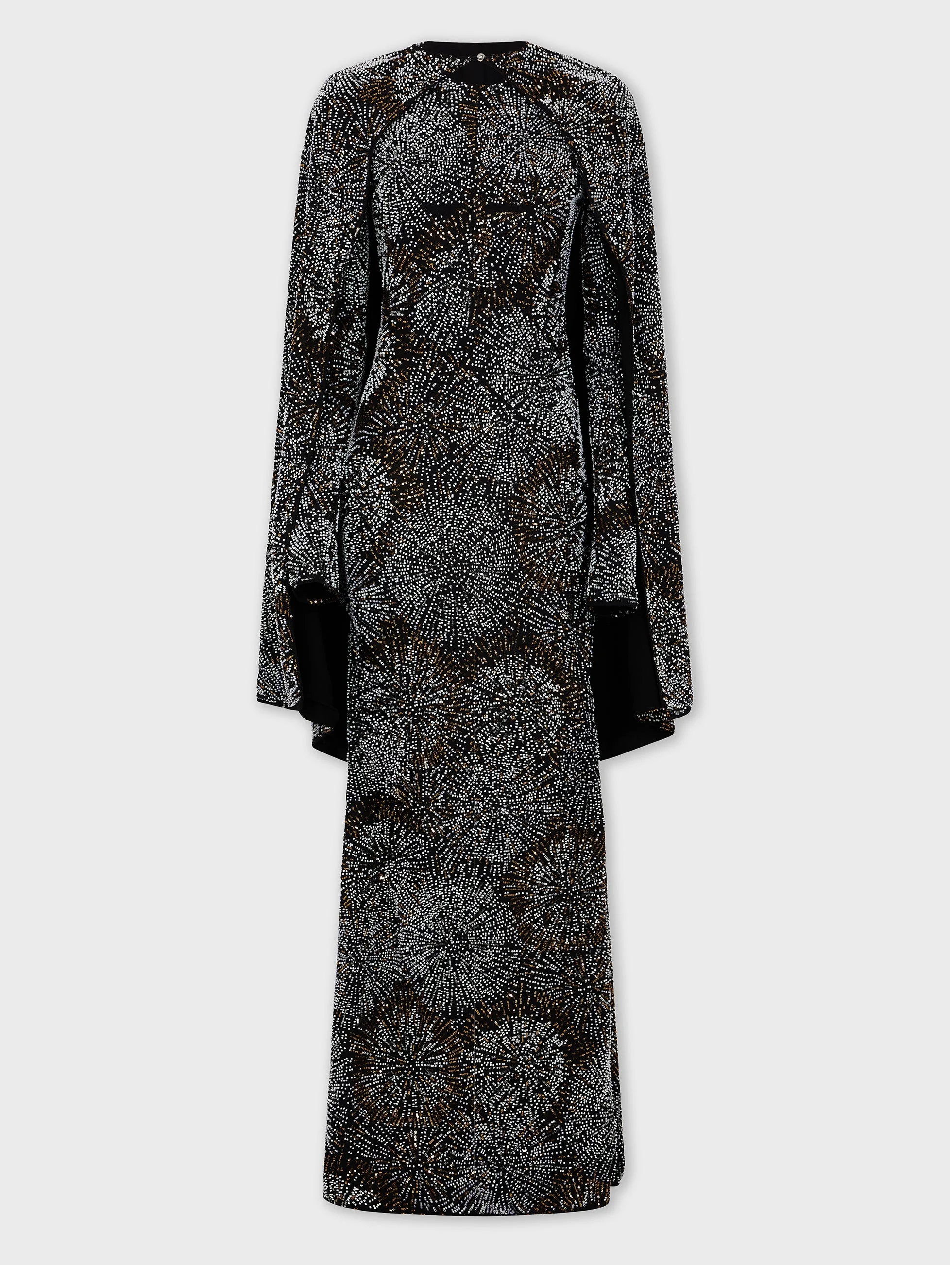 CREPE DRESS WITH PEARL EMBROIDERY - 1