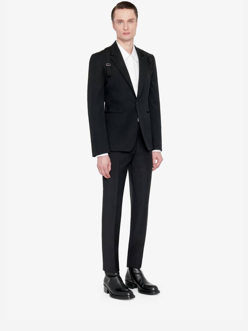 Men's Evening Cigarette Trousers in Black - 3