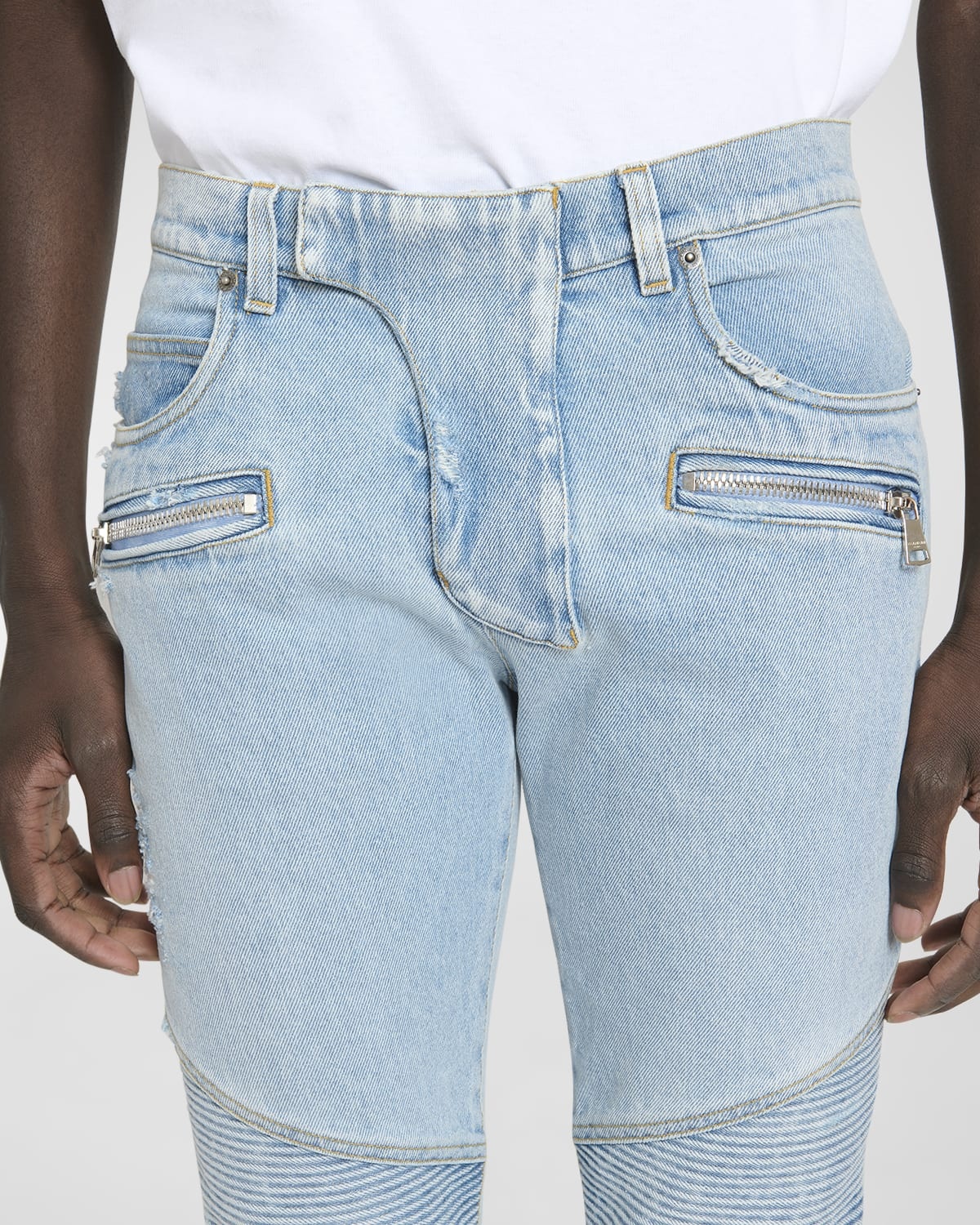 【関税＆送料込み】Balmain Light Blue Viscose Blend Miniski Balmain Light Blue Viscose Blend Miniskirt | italist, ALWAYS