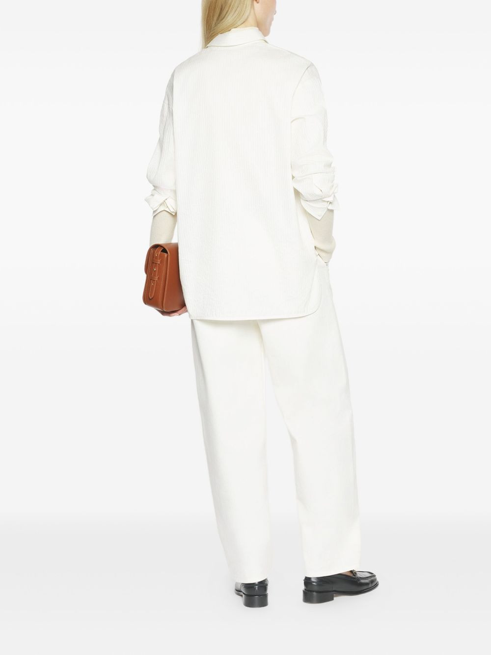 tonal-striped cotton shirt - 3