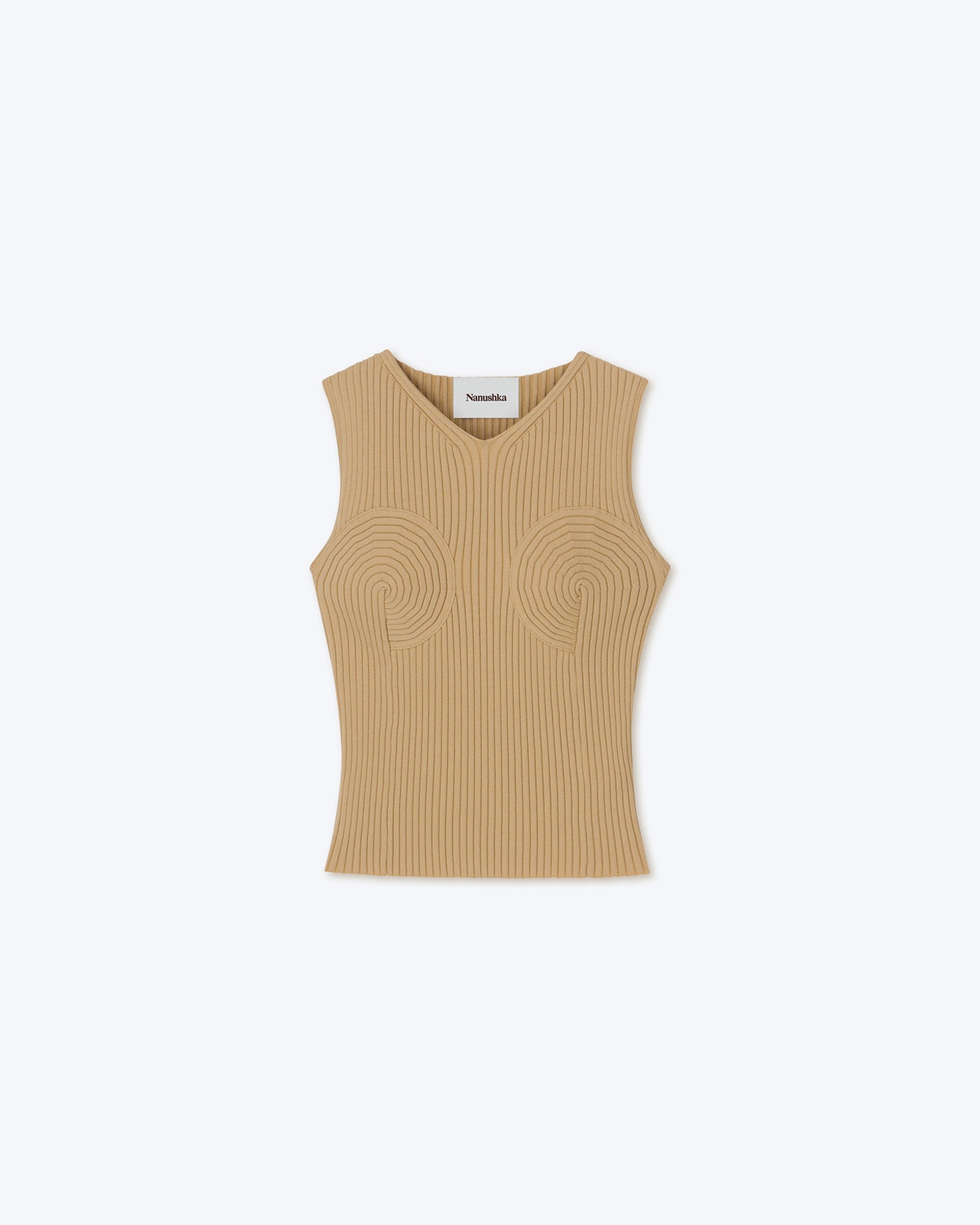 BINNI - Ribbed tank top - Sand - 5