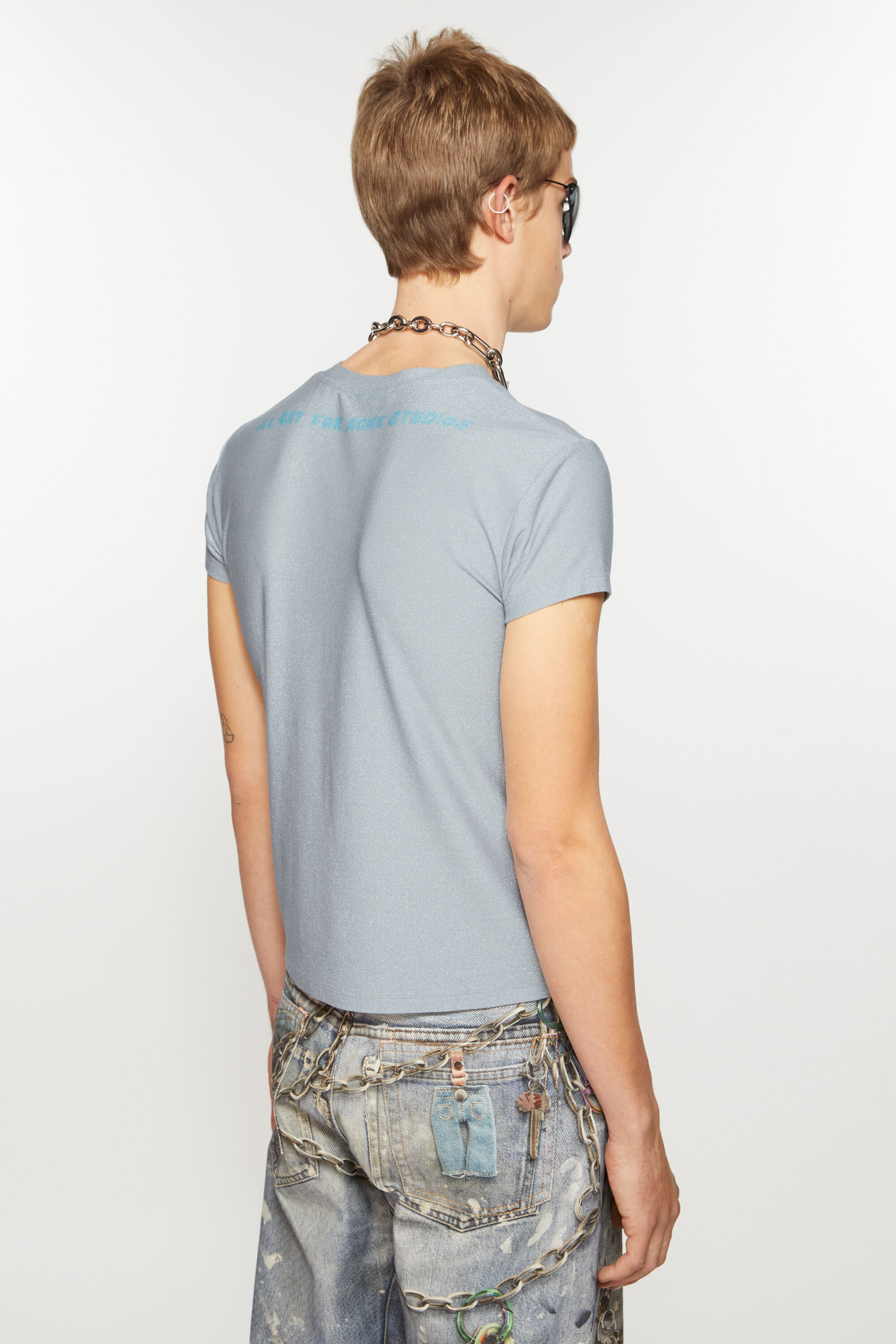 Acne Studios Printed t-shirt - Pale blue | REVERSIBLE