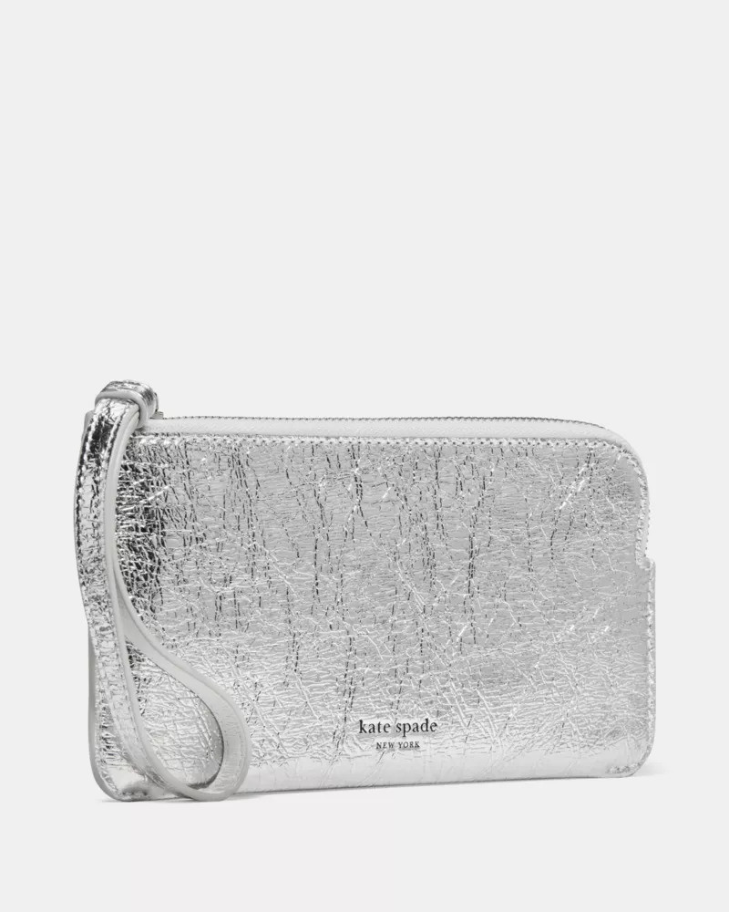 kate spade Zippy Crinkle Metallic Wristlet outlook