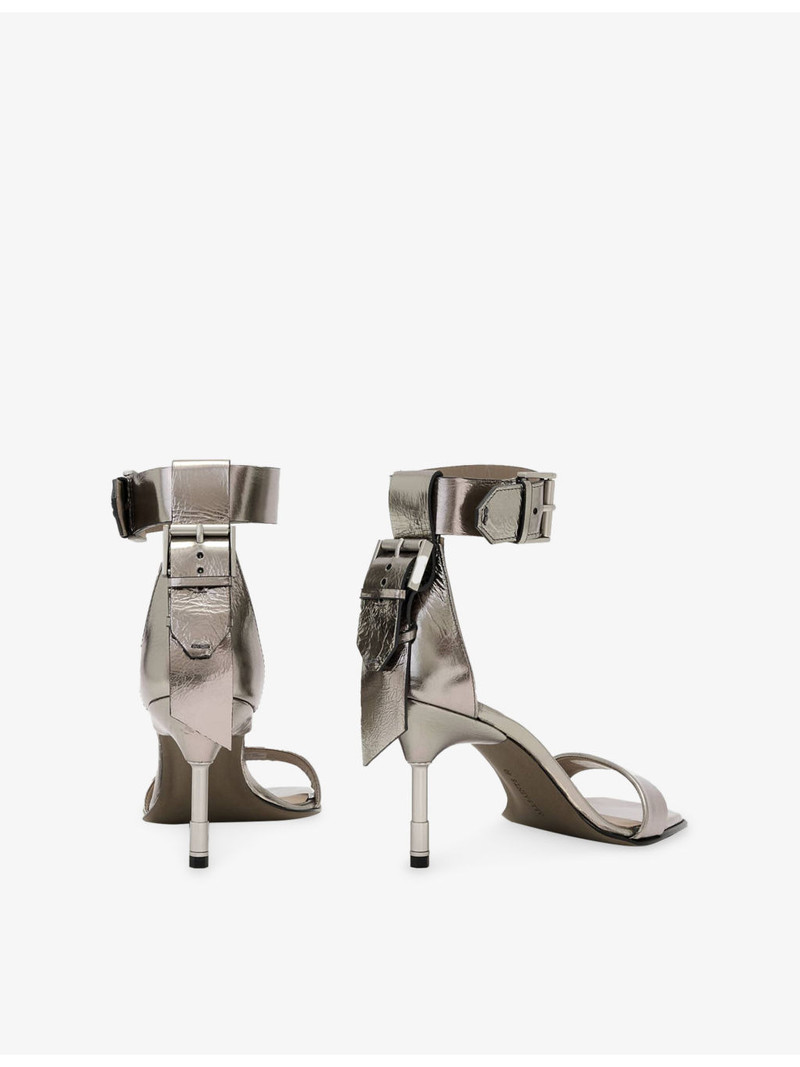 ALLSAINTS Noir Leather Heeled Sandals outlook