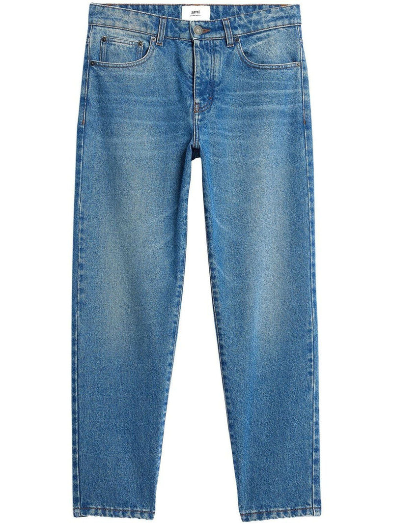 mid-rise straight-leg jeans 1