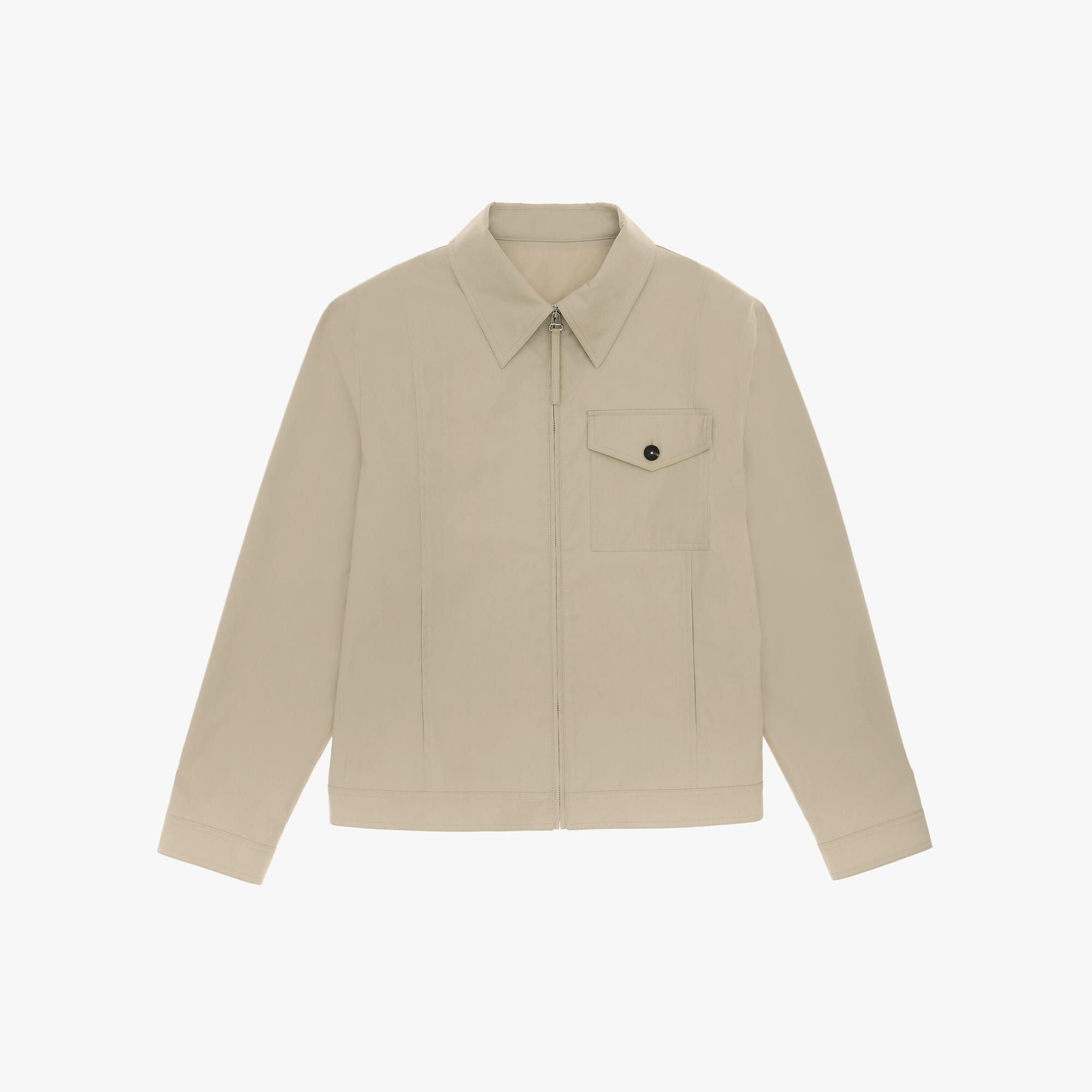 TAILORED COTTON ZIP-UP JACKET - 1