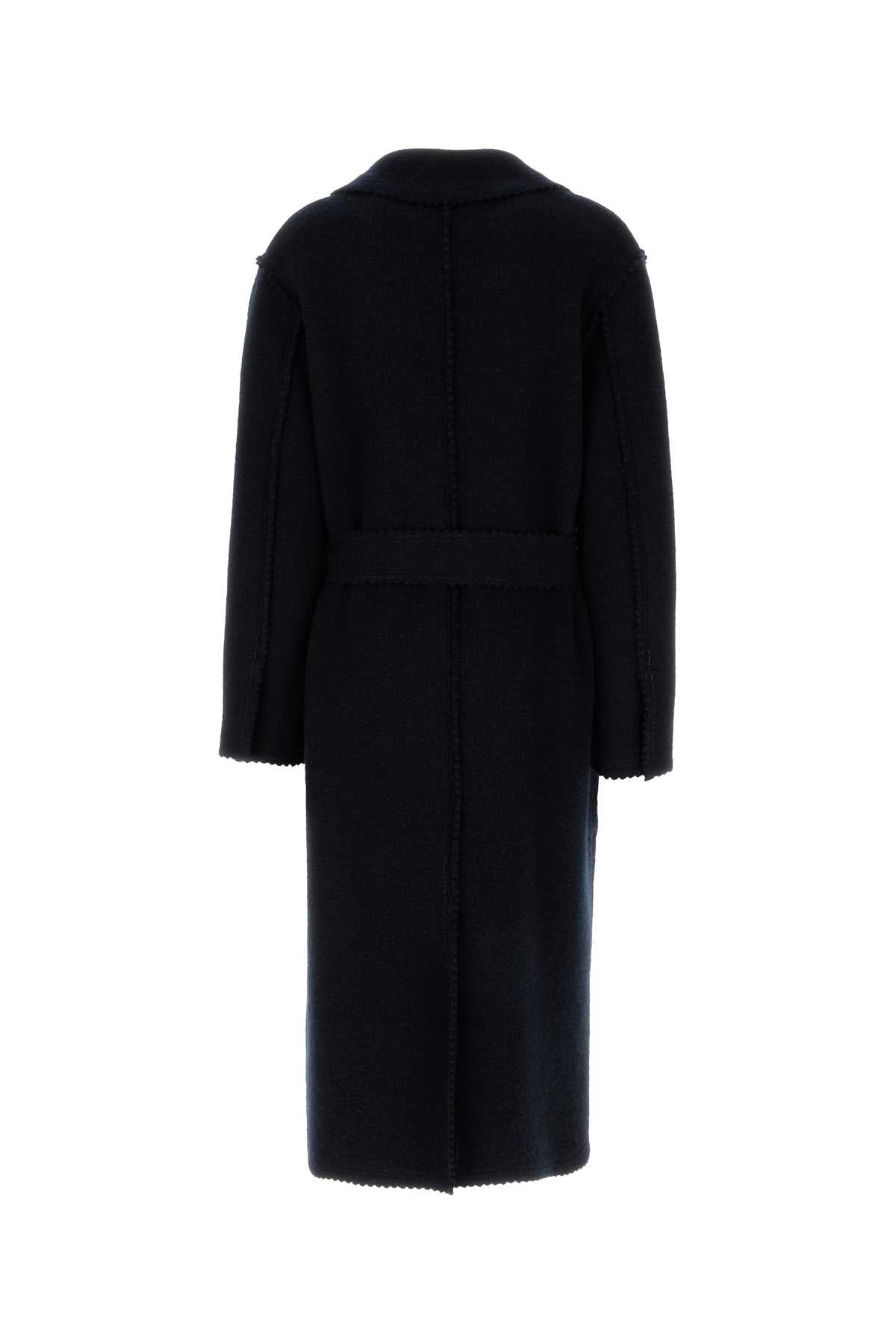 Max Mara Women Midnight Blue Wool Blend Jene Coat - 2