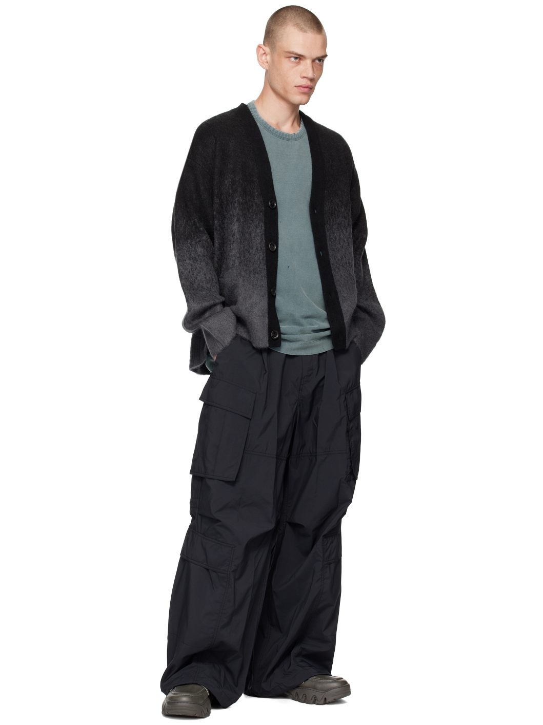 Black & Gray Gradient Cardigan - 4