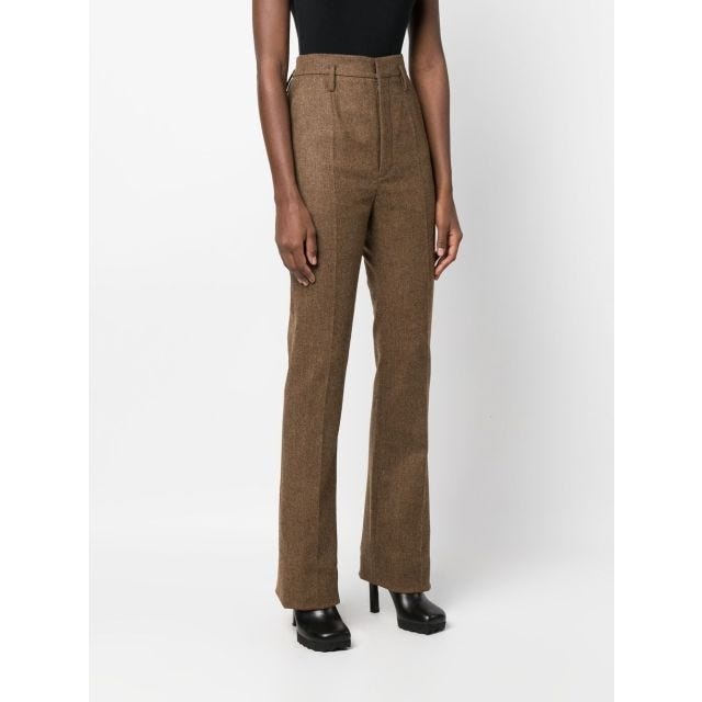 Brown tailored high-waisted pants - 3