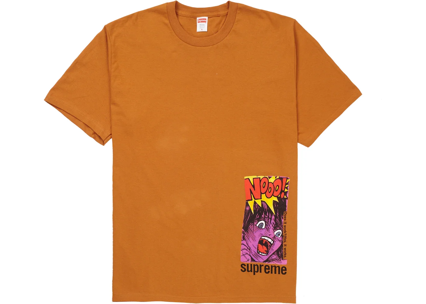 Supreme Does It Work Tee Burnt Orange - 1