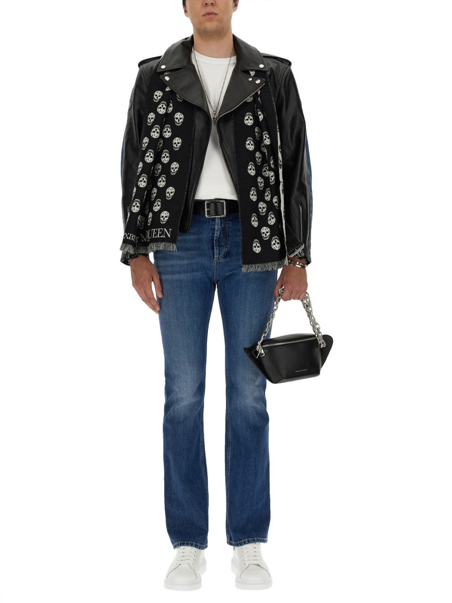 Alexander Mcqueen Men Combo Biker Jacket - 2